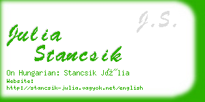 julia stancsik business card